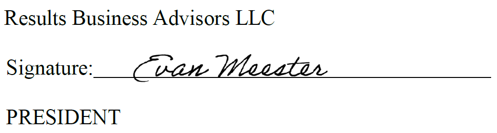 Evan Meester Signature